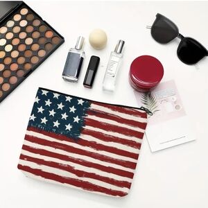 Patriotic Cosmetic Makeup Every Day Pouch Bag New